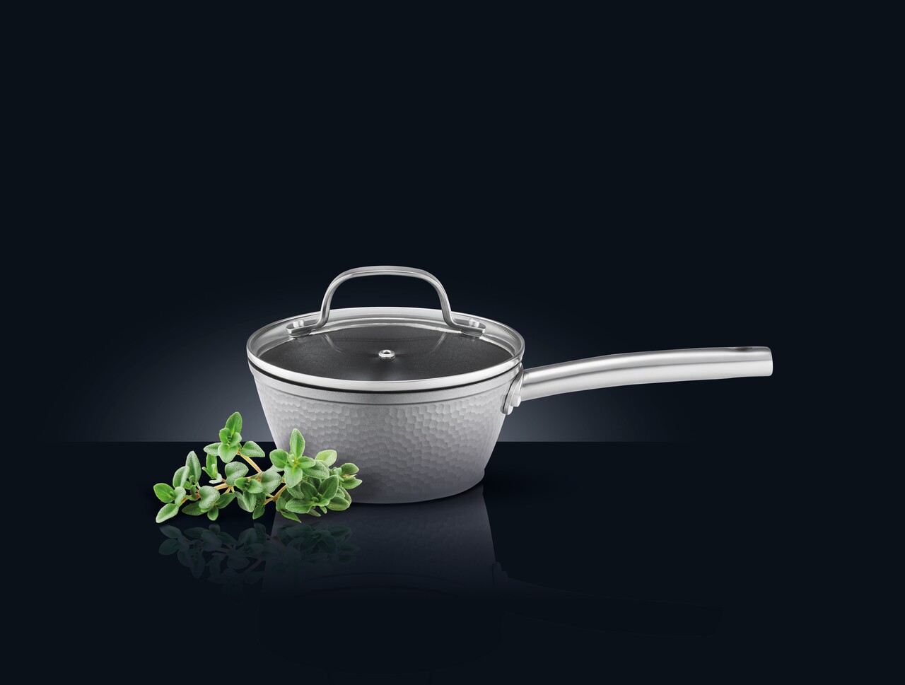 Cratita cu capac Bubble, Ambition, 16 cm, 1.1 L, aluminiu, gri - imagine 3